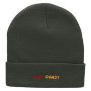 East Coast Embroidered 12 Inch Long Knitted Beanie - Dk-Grey OSFM