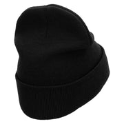 West Coast Embroidered 12 Inch Acrylic Cuff Long Beanie - Black OSFM