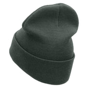 West Coast Embroidered 12 Inch Acrylic Cuff Long Beanie - Charcoal OSFM