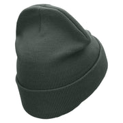 Midwest Embroidered 12 Inch Acrylic Cuff Long Beanie - Charcoal OSFM