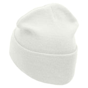 Alaska Year Established Embroidered 12 Inch Acrylic Cuff Long Beanie - White OSFM