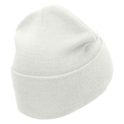 Alaska Year Established Embroidered 12 Inch Acrylic Cuff Long Beanie - White OSFM