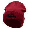 Tokyo Embroidered 12 Inch Long Knitted Beanie - Maroon OSFM