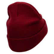 Barcelona Embroidered 12 Inch Long Knitted Beanie - Maroon OSFM