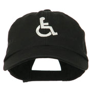 Handicapped Logo Embroidered Pigment Dyed Cotton Cap