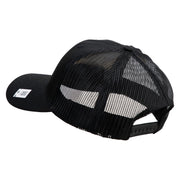 US Marine Corps Veteran Emblem Embroidered 6 Panel Structured Cotton Twill Mesh Cap Made in USA - Black OSFM