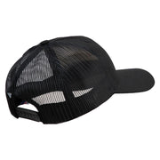 US Marine Corps Veteran Emblem Embroidered 6 Panel Structured Cotton Twill Mesh Cap Made in USA - Black OSFM