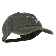 Hawaii State Map Embroidered Washed Cap