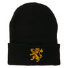 Heraldic Lion Embroidered Long Beanie