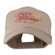 Christmas Happy Holidays Snow Flakes Embroidered Cap