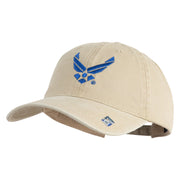 US Air Force Wing Embroidered Pigment Dyed Cap - Khaki OSFM