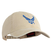 US Air Force Wing Embroidered Pigment Dyed Cap - Khaki OSFM
