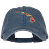 Hawaii State Flag Map Embroidered Washed Cap