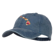 Hawaii State Flag Map Embroidered Washed Cap