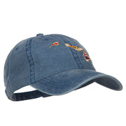 Hawaii State Flag Map Embroidered Washed Cap