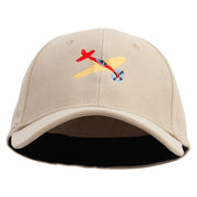 Airplanes Embroidered Stretch Heavy Weight Brushed Cotton Fitted Cap - Khaki S-M