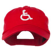 Handicapped Logo Embroidered Pigment Dyed Cotton Cap