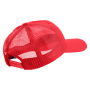 US Marine Corps Veteran Emblem Embroidered 6 Panel Structured Cotton Twill Mesh Cap Made in USA - Red OSFM