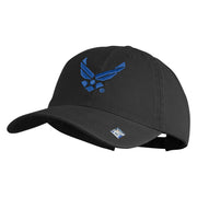 US Air Force Wing Embroidered Pigment Dyed Cap - Black OSFM