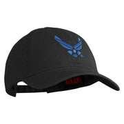 US Air Force Wing Embroidered Pigment Dyed Cap - Black OSFM