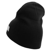 Licensed Made in USA US Submarine Retired Symbol Embroidered 8 Inch Solid Knit Short Beanie - Black OSFM