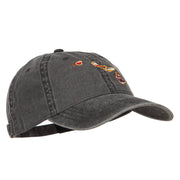 Hawaii State Flag Map Embroidered Washed Cap