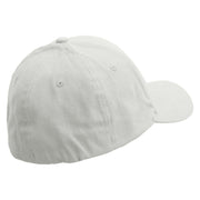 Airplanes Embroidered Stretch Heavy Weight Brushed Cotton Fitted Cap - White S-M