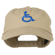 Handicapped Logo Embroidered Pigment Dyed Cotton Cap