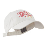 Christmas Happy Holidays Snow Flakes Embroidered Cap