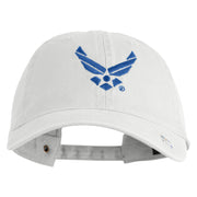US Air Force Wing Embroidered Pigment Dyed Cap - White OSFM