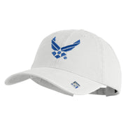 US Air Force Wing Embroidered Pigment Dyed Cap - White OSFM