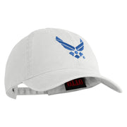 US Air Force Wing Embroidered Pigment Dyed Cap - White OSFM