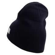 Licensed Made in USA US Submarine Retired Symbol Embroidered 8 Inch Solid Knit Short Beanie - Navy OSFM