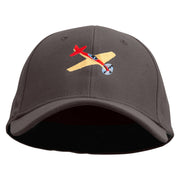 Airplanes Embroidered Stretch Heavy Weight Brushed Cotton Fitted Cap - Charcoal S-M