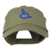 Handicapped Logo Embroidered Pigment Dyed Cotton Cap