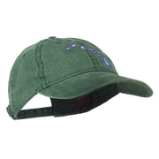 Hawaii State Map Embroidered Washed Cap