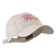 Christmas Happy Holidays Snow Flakes Embroidered Cap