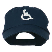 Handicapped Logo Embroidered Pigment Dyed Cotton Cap