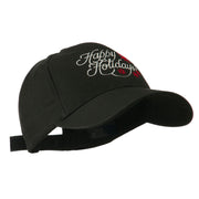 Christmas Happy Holidays Snow Flakes Embroidered Cap