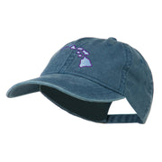 Hawaii State Map Embroidered Washed Cap