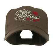 Christmas Happy Holidays Snow Flakes Embroidered Cap