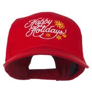 Christmas Happy Holidays Snow Flakes Embroidered Cap