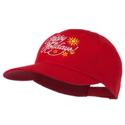 Christmas Happy Holidays Snow Flakes Embroidered Cap