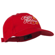 Christmas Happy Holidays Snow Flakes Embroidered Cap