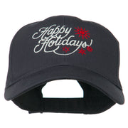 Christmas Happy Holidays Snow Flakes Embroidered Cap