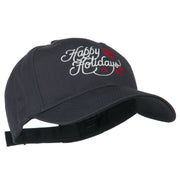 Christmas Happy Holidays Snow Flakes Embroidered Cap