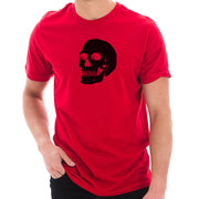 Hand Drawn Skull Graphic Design Short Sleeve Cotton Jersey T-Shirt