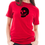 Hand Drawn Skull Graphic Design Short Sleeve Cotton Jersey T-Shirt