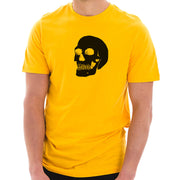 Hand Drawn Skull Graphic Design Short Sleeve Cotton Jersey T-Shirt