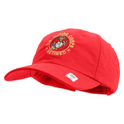 US Marine Corps Retired Emblem Embroidered 6 Panel Unstructured Cotton Twill Cap Made in USA - Red OSFM